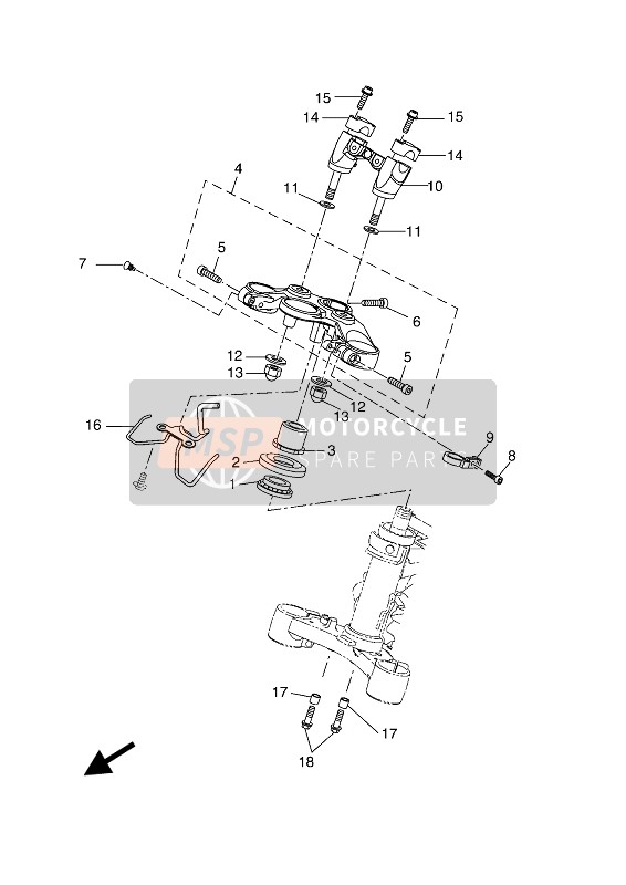 Yamaha TRACER 700 2019 Steering for a 2019 Yamaha TRACER 700