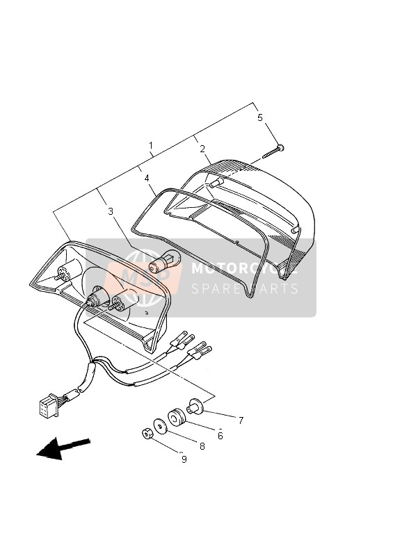 Yamaha XJ600S DIVERSION 2002 Achterlicht voor een 2002 Yamaha XJ600S DIVERSION