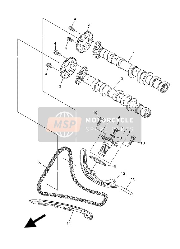 Yamaha TRACER 900 (MDNM6-BNS4) 2019 Camshaft & Chain for a 2019 Yamaha TRACER 900 (MDNM6-BNS4)