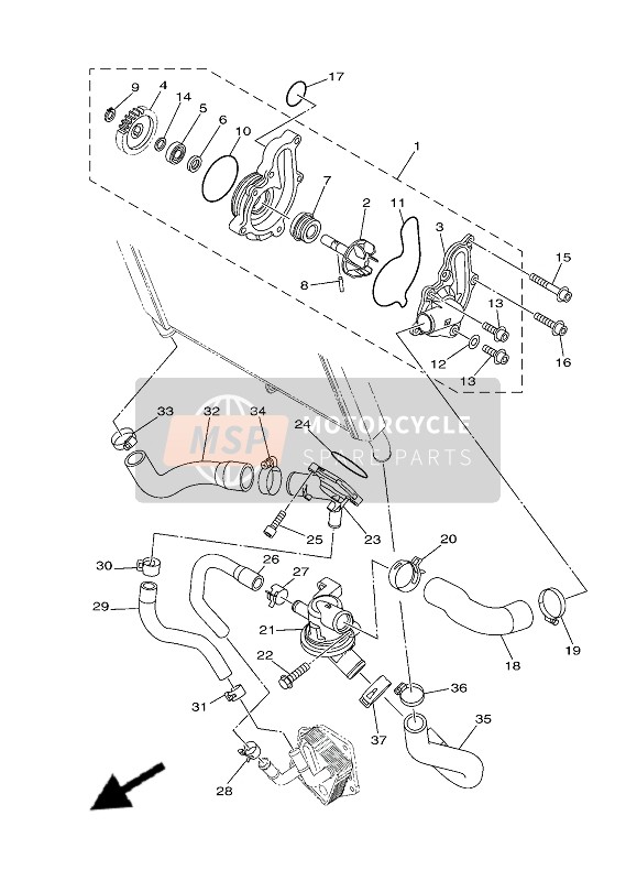 Yamaha TRACER 900 (MDNM6-BNS4) 2019 Water Pump for a 2019 Yamaha TRACER 900 (MDNM6-BNS4)
