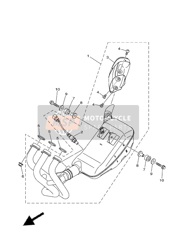 Yamaha TRACER 900 (MDNM6-BNS4) 2019 Échappement pour un 2019 Yamaha TRACER 900 (MDNM6-BNS4)