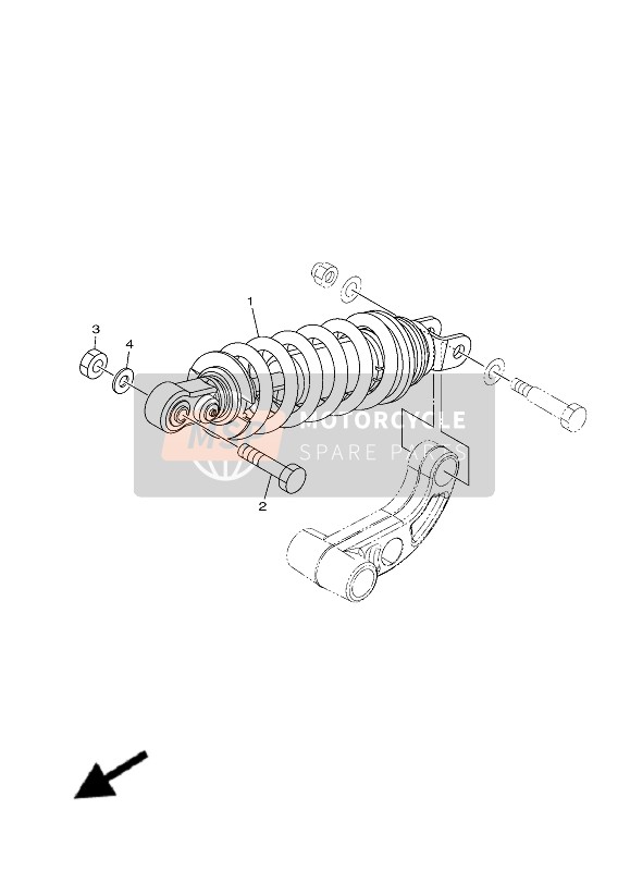 Yamaha TRACER 900 (MDNM6-BNS4) 2019 Rear Suspension for a 2019 Yamaha TRACER 900 (MDNM6-BNS4)