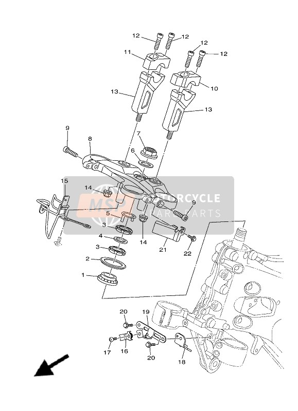 Yamaha TRACER 900 (MDNM6-BNS4) 2019 Steering for a 2019 Yamaha TRACER 900 (MDNM6-BNS4)