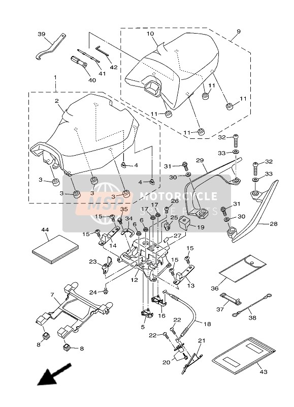 Yamaha TRACER 900 (MDNM6-BNS4) 2019 Seat for a 2019 Yamaha TRACER 900 (MDNM6-BNS4)