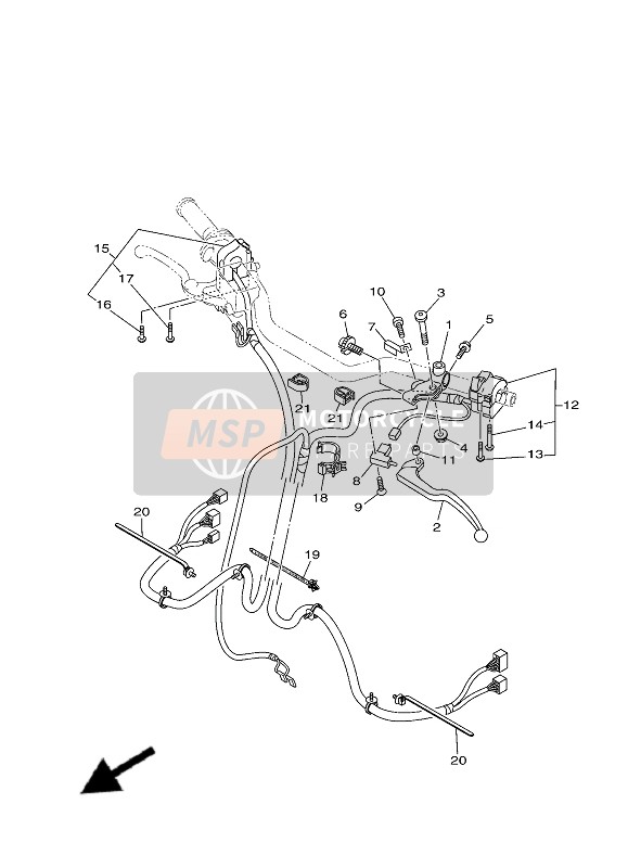 Yamaha TRACER 900 (MDNM6-BNS4) 2019 HANDSCHALTER & HEBEL für ein 2019 Yamaha TRACER 900 (MDNM6-BNS4)