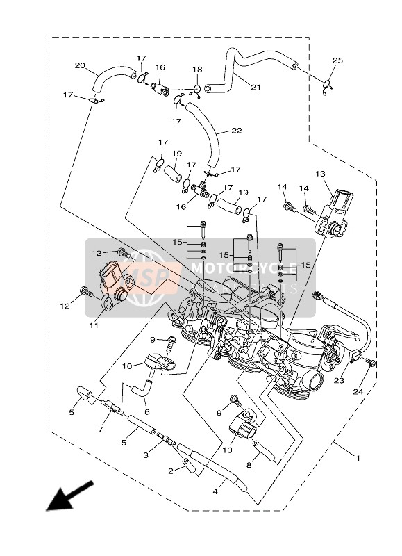 1MC142160000, Locking Screw, Yamaha, 2