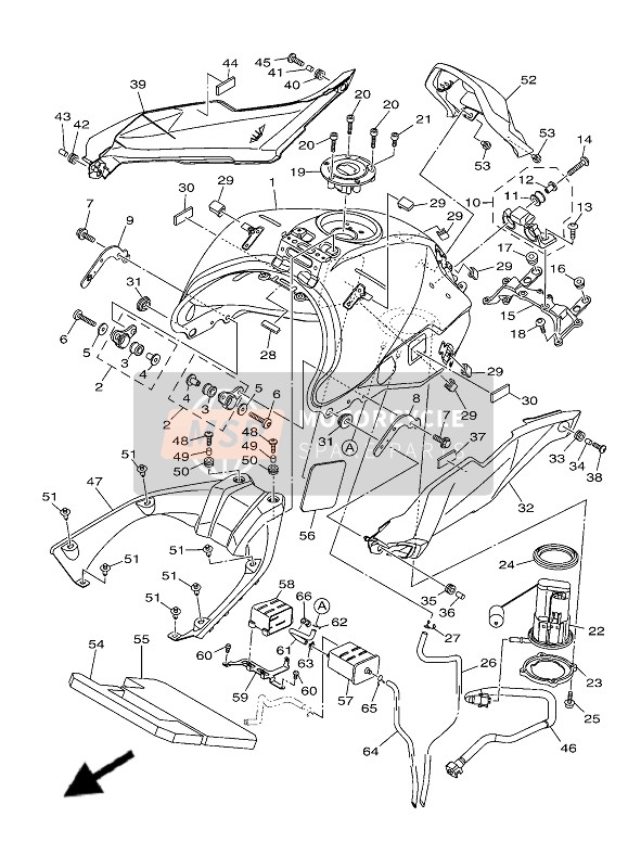 Yamaha TRACER 900 2019 Réservoir d'essence pour un 2019 Yamaha TRACER 900