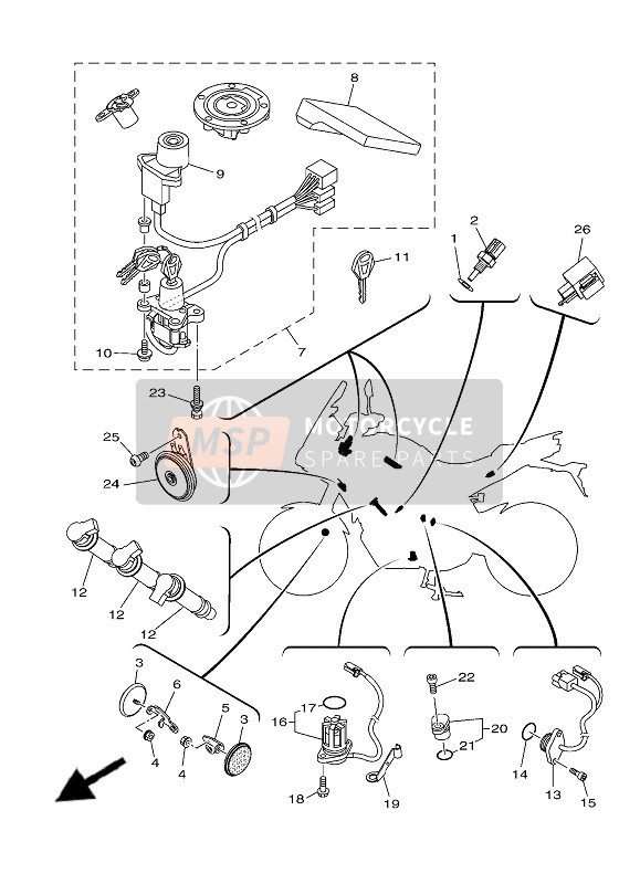 B1JW82500100, Main Sw. Immobilizer Kit, Yamaha, 0