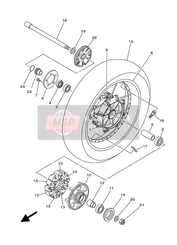 Yamaha XT1200ZE SUPER TENERE ABS 2019 Rueda trasera para un 2019 Yamaha XT1200ZE SUPER TENERE ABS