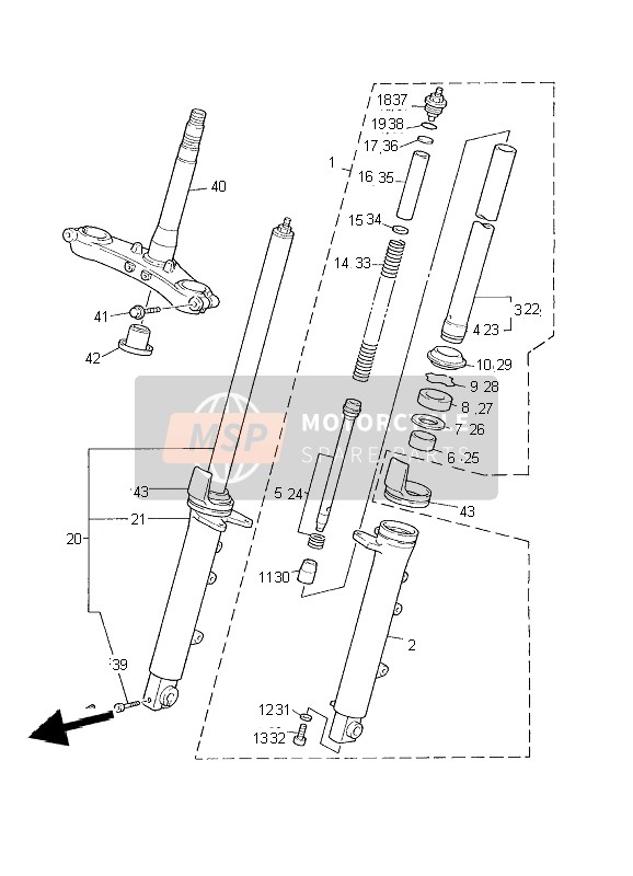 Yamaha XJ900S DIVERSION 2002 Front Fork for a 2002 Yamaha XJ900S DIVERSION