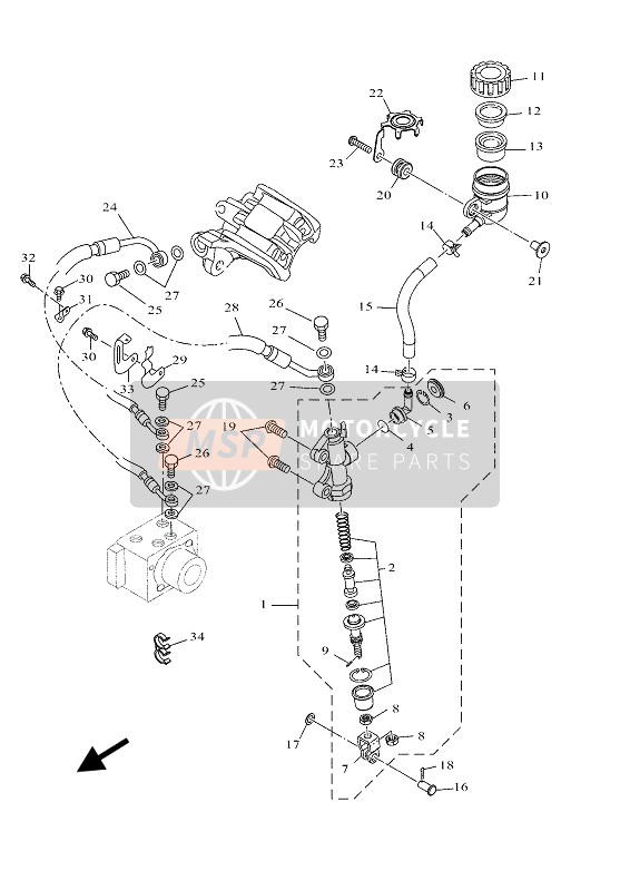 1WDF58525000, Cap, Reservoir, Yamaha, 0