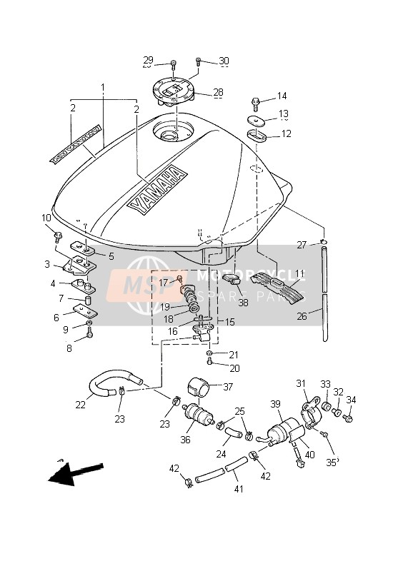 Yamaha XJ900S DIVERSION 2002 Depósito de combustible para un 2002 Yamaha XJ900S DIVERSION