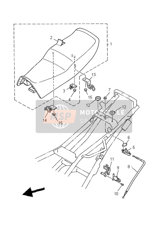 Yamaha XJ900S DIVERSION 2002 Seat for a 2002 Yamaha XJ900S DIVERSION