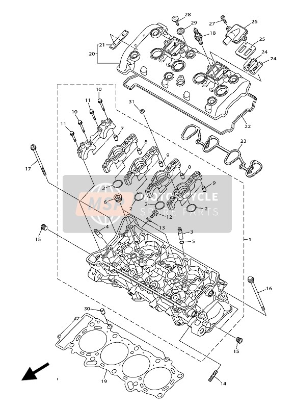 Yamaha YZF-R1 2019 Culasse pour un 2019 Yamaha YZF-R1