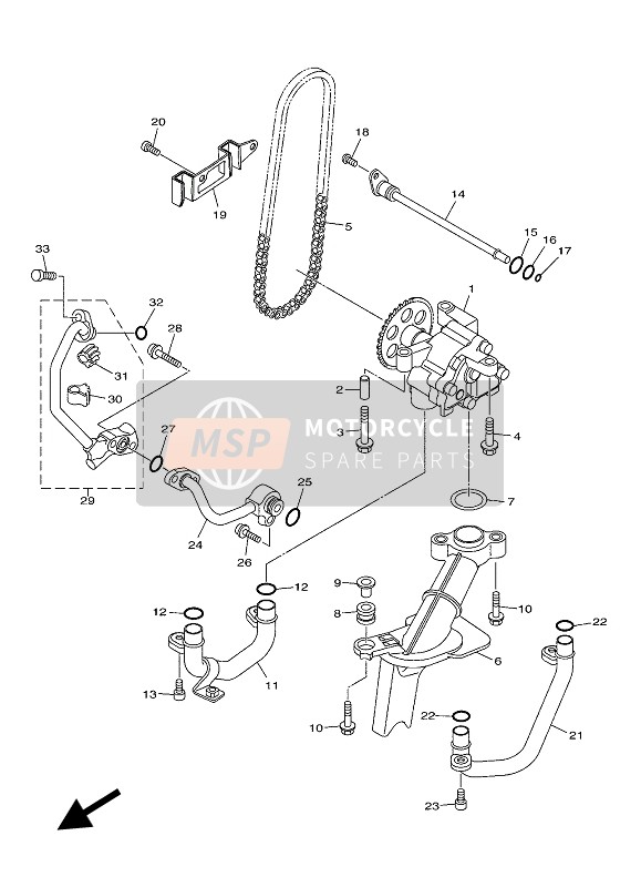 Yamaha YZF-R1 2019 La pompe à huile pour un 2019 Yamaha YZF-R1