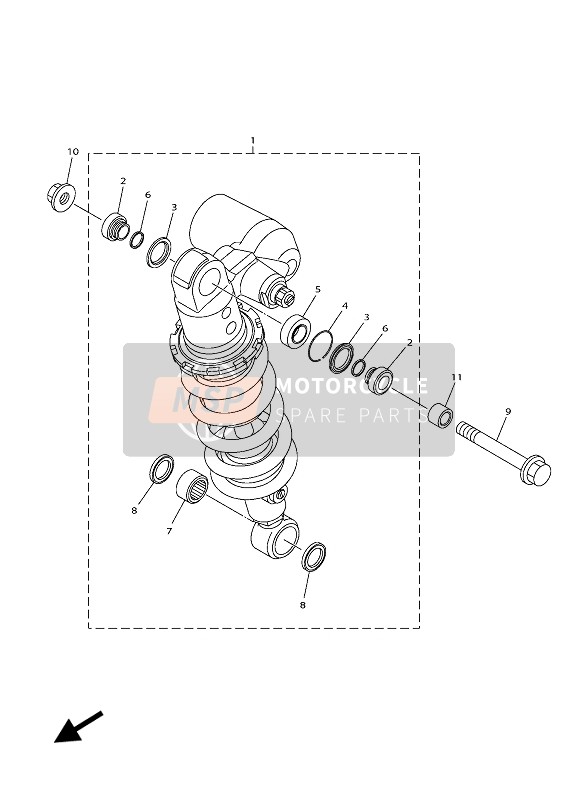 Yamaha YZF-R1 2019 Suspension arrière pour un 2019 Yamaha YZF-R1