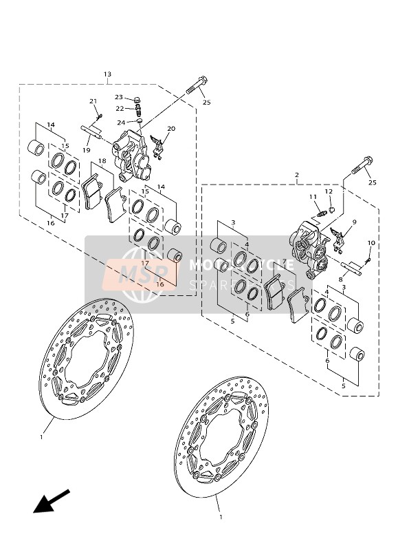 Yamaha YZF-R1 2019 Bremssattel vorne für ein 2019 Yamaha YZF-R1