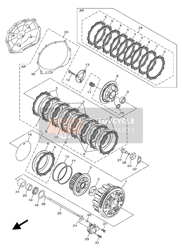 5JW154611100, Gasket, Crankcase Cover 2, Yamaha, 2