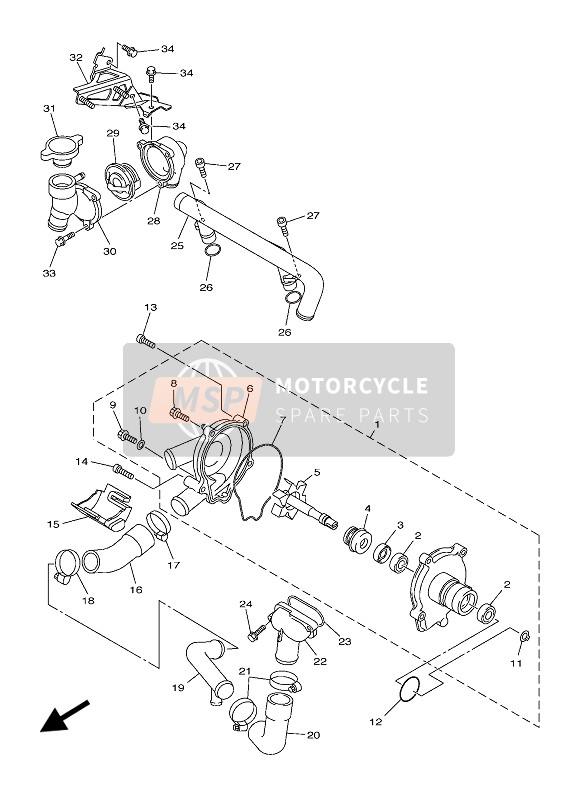 Yamaha FJR1300AS 2020 Pompe à eau pour un 2020 Yamaha FJR1300AS