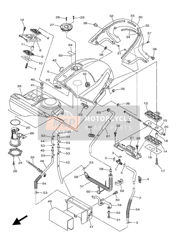 Yamaha FJR1300AS 2020 Depósito de combustible para un 2020 Yamaha FJR1300AS