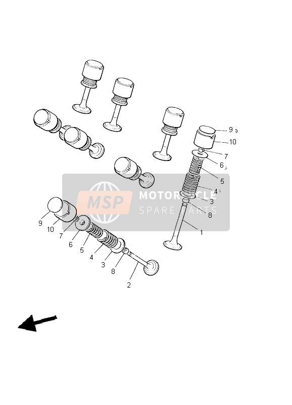 Yamaha XJR1300 2002 Soupape pour un 2002 Yamaha XJR1300