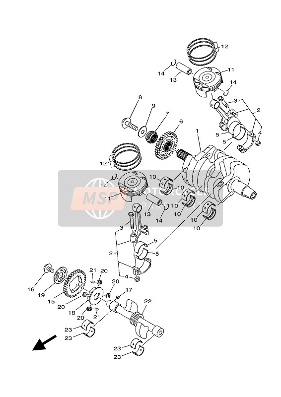 Yamaha MT-03 2020 Krukas & Zuiger voor een 2020 Yamaha MT-03