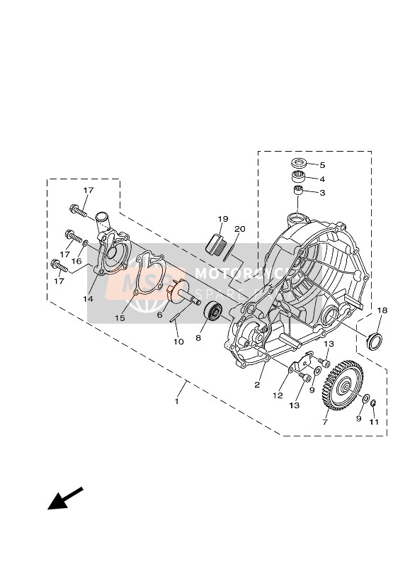 Yamaha MT-03 2020 Bomba de agua para un 2020 Yamaha MT-03