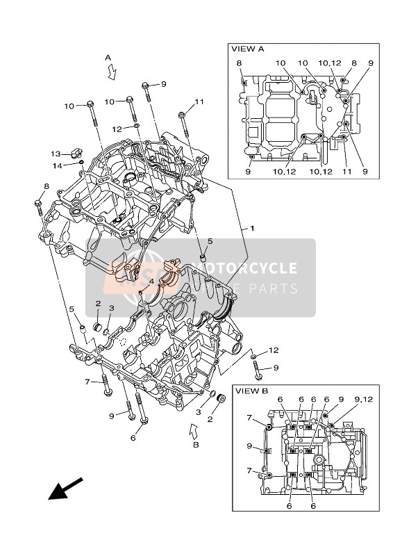 Yamaha MT-03 2020 CRANKCASE for a 2020 Yamaha MT-03