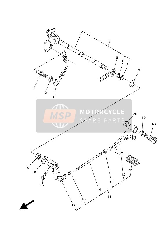 Yamaha MT-03 2020 Schakelas voor een 2020 Yamaha MT-03