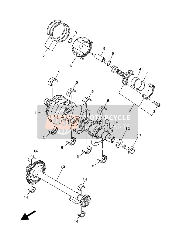 Yamaha MT-09 ABS 2020 CRANKSHAFT & PISTON for a 2020 Yamaha MT-09 ABS