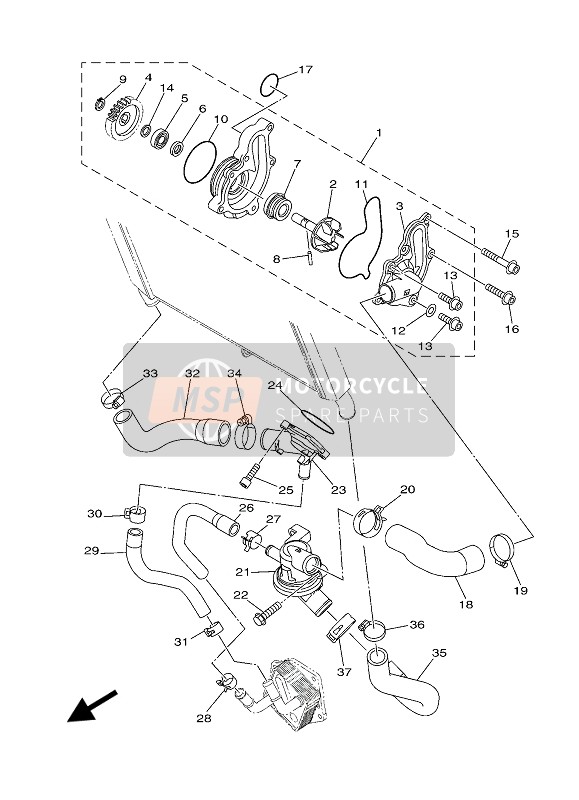 Yamaha MT-09 ABS 2020 Bomba de agua para un 2020 Yamaha MT-09 ABS