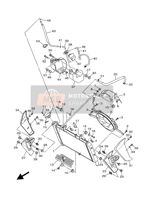 Yamaha MT-09 ABS 2020 KÜHLER & SCHLAUCH für ein 2020 Yamaha MT-09 ABS