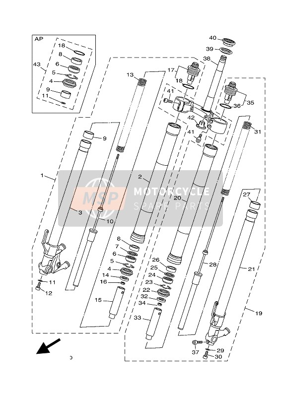 B5CW003B0000, Fork Seals Kit, Yamaha, 0