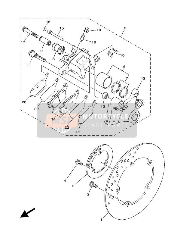 Bremssattel hinten