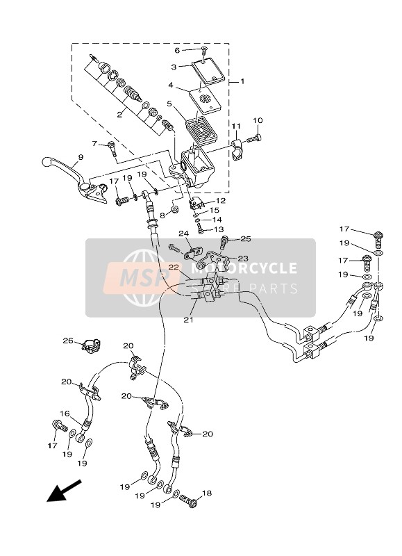 Yamaha MT-09 ABS 2020 Cilindro maestro delantero para un 2020 Yamaha MT-09 ABS