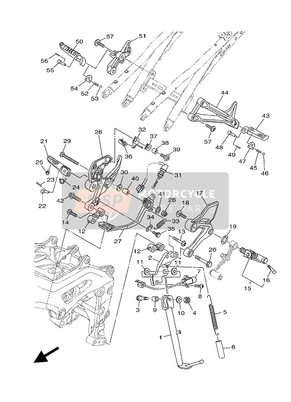 Yamaha MT-09 ABS 2020 Supporter & Repose Pieds pour un 2020 Yamaha MT-09 ABS