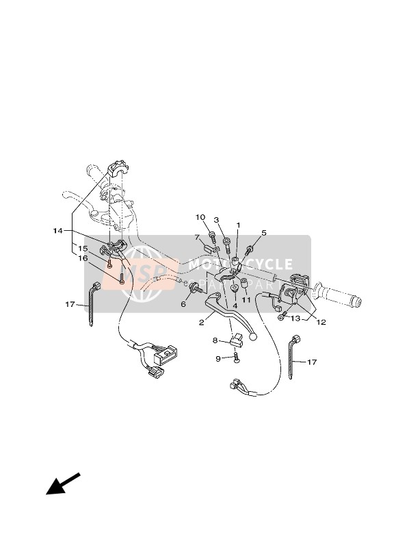 Yamaha MT-09 ABS 2020 Interruttore maniglia & Leva per un 2020 Yamaha MT-09 ABS