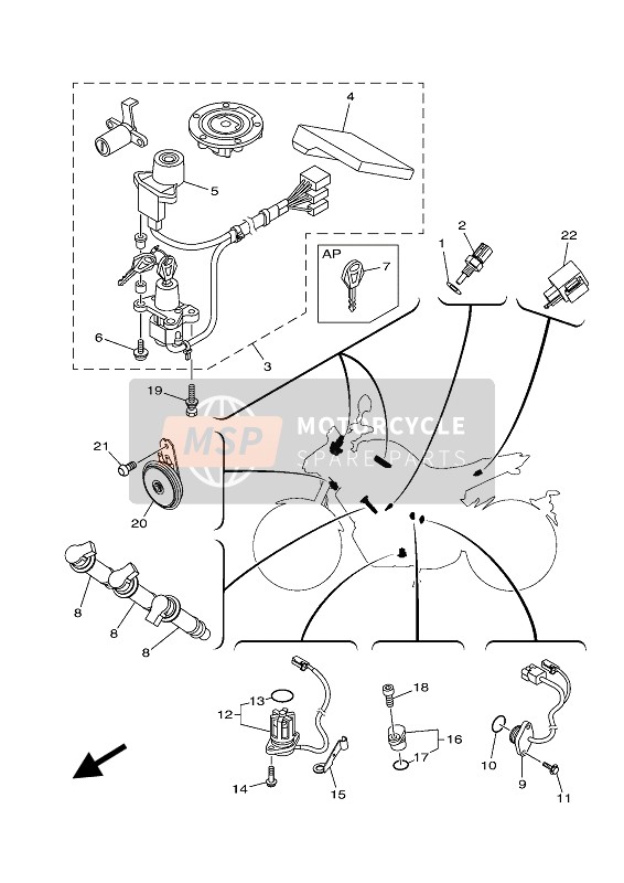 4GY833500100, Gruppo Rele' Lampeggiatore, Yamaha, 0