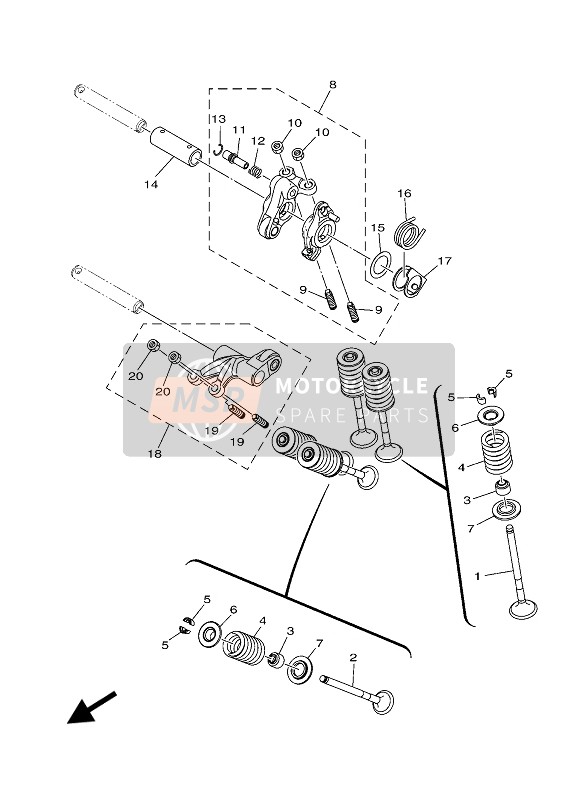 Yamaha MT-125 2020 Soupape pour un 2020 Yamaha MT-125