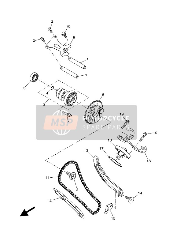 Yamaha MT-125 2020 Arbre À Cames & Chaîne pour un 2020 Yamaha MT-125