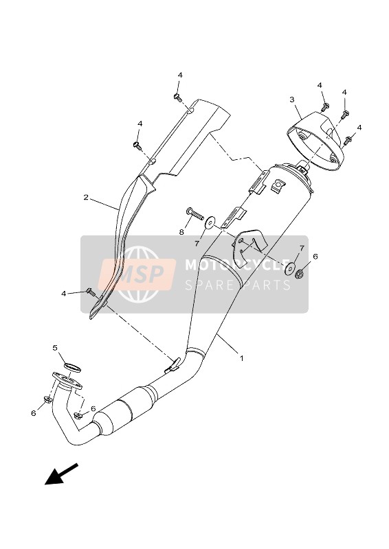 Yamaha MT-125 2020 Scarico per un 2020 Yamaha MT-125