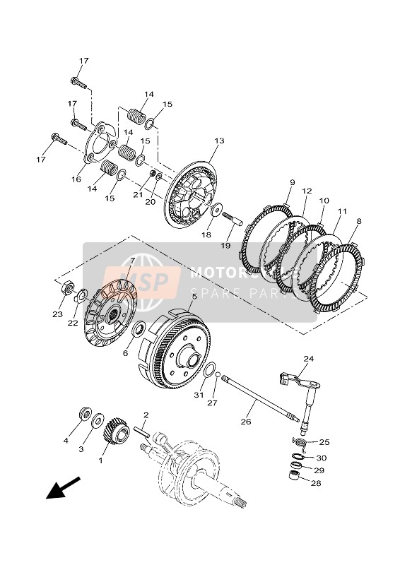 Yamaha MT-125 2020 Frizione per un 2020 Yamaha MT-125