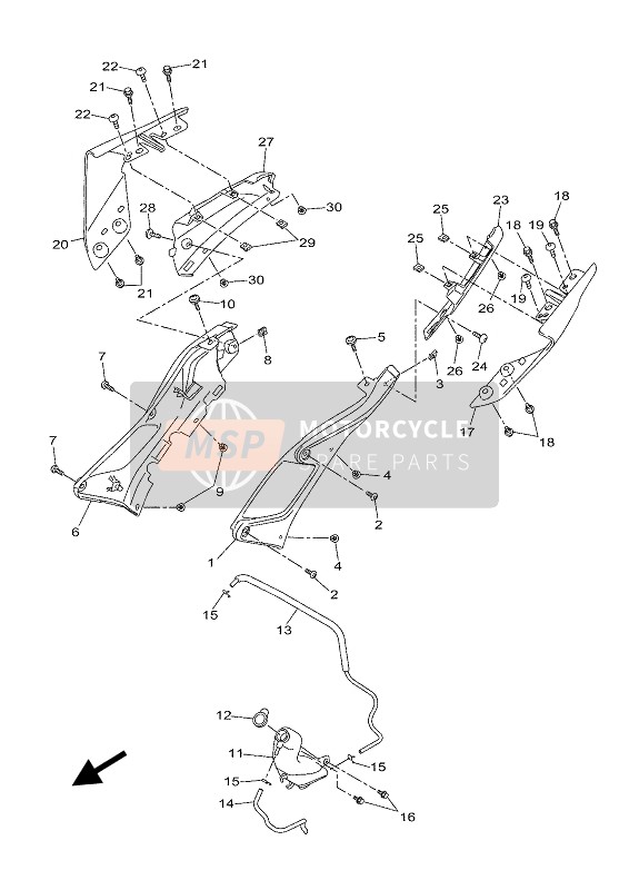 Yamaha MT-125 2020 Couvercle latéral pour un 2020 Yamaha MT-125