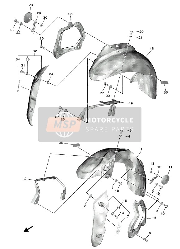 Yamaha NIKEN 2020 VORDERER KOTFLÜGEL für ein 2020 Yamaha NIKEN