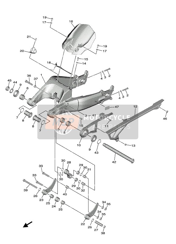 Yamaha NIKEN 2020 REAR ARM for a 2020 Yamaha NIKEN