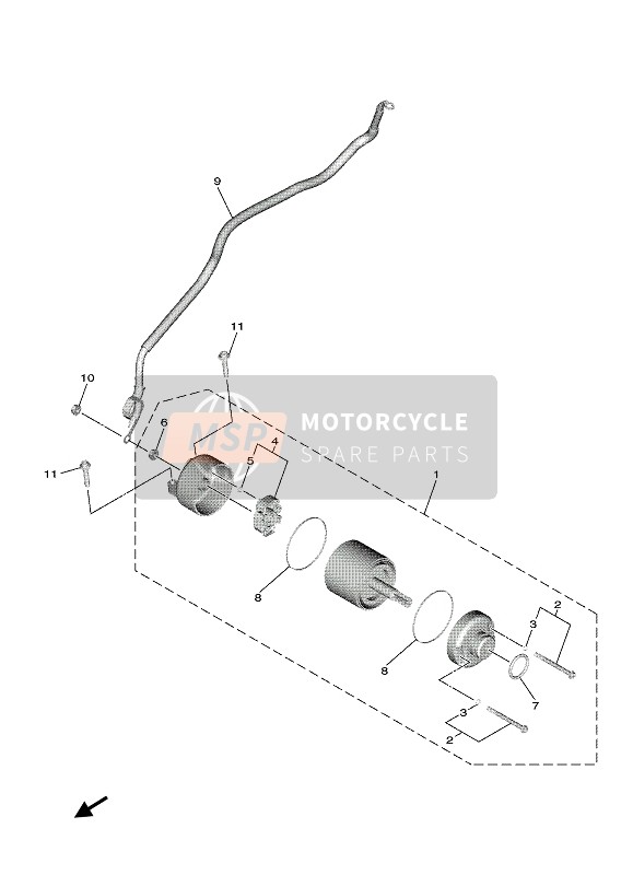 Yamaha NIKEN 2020 Motor de arranque 3 para un 2020 Yamaha NIKEN