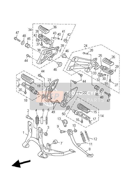 Yamaha XJR1300 2002 Stand & Footrest for a 2002 Yamaha XJR1300