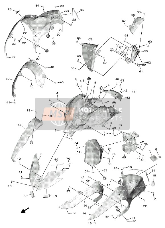 BD52842M00P1, Couvercle 1, Yamaha, 0