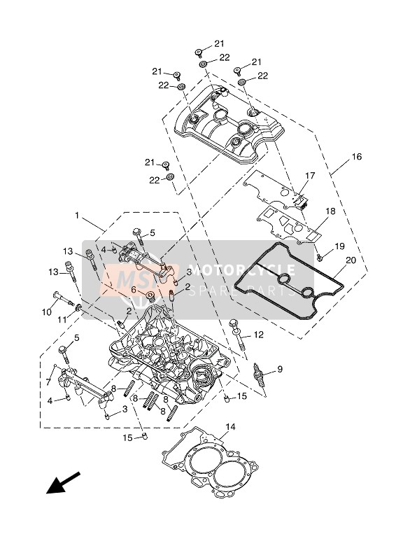 Yamaha TENERE 700 2020 CYLINDER HEAD for a 2020 Yamaha TENERE 700