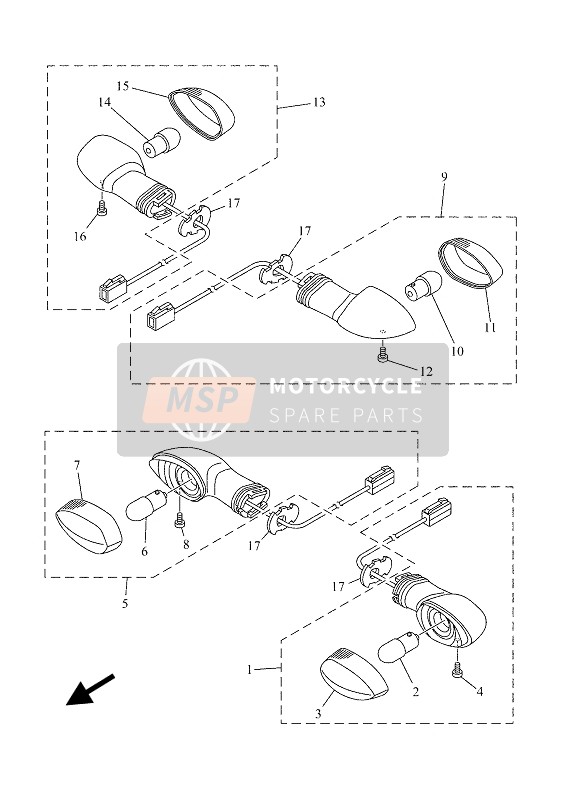 BW3H33200000, Fr Flasher Light Assy 2, Yamaha, 0